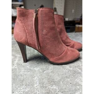 Johnston Murphy Red Ankle Boots 78-50924 WOMENS SIZE 8.5 cutout business casual